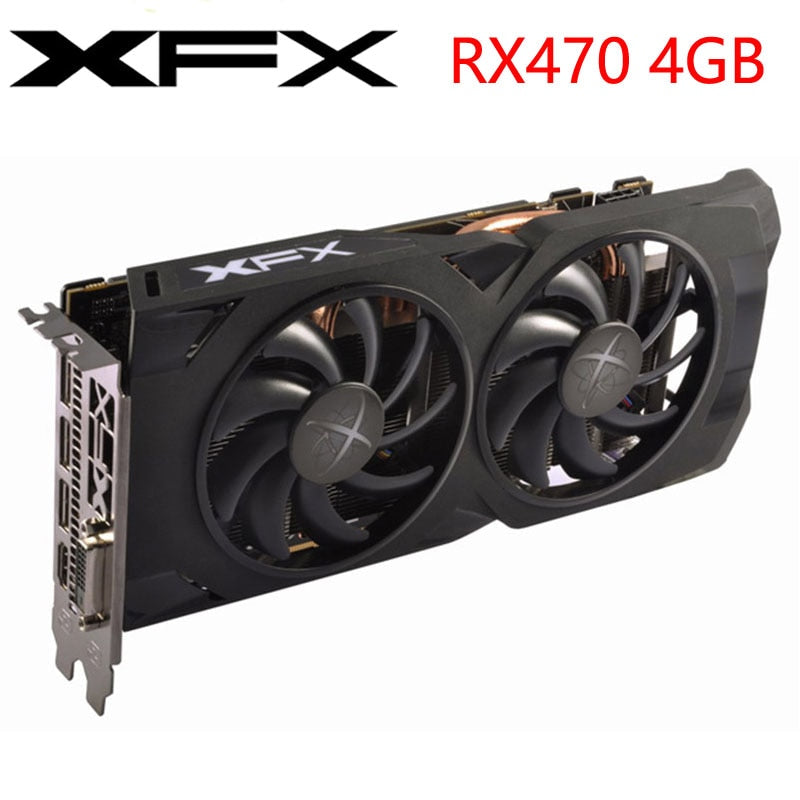 XFX Video Card RX 470 4GB 256Bit GDDR5 Graphics Cards for AMD RX 400 series VGA Cards RX470 DisplayPort 570 580 480 HDMI Used