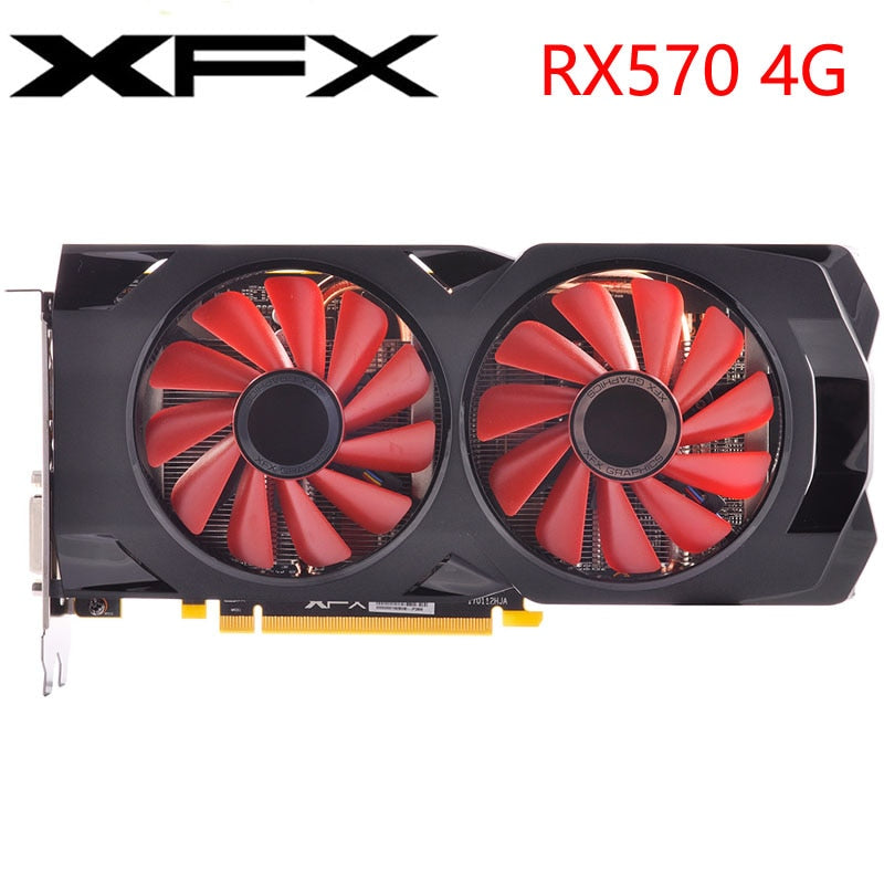 XFX Video Card RX 570 4GB 256Bit GDDR5 Graphics Cards for AMD RX 500 series VGA Cards RX570 DisplayPort 470 480 580 560 Used