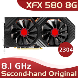 Used XFX RX 580 8GB 2304 256bit GDDR5  desktop pc gaming graphics cards video card not mining 580 8G
